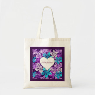 Bolsa Tote Floral violeta bonito