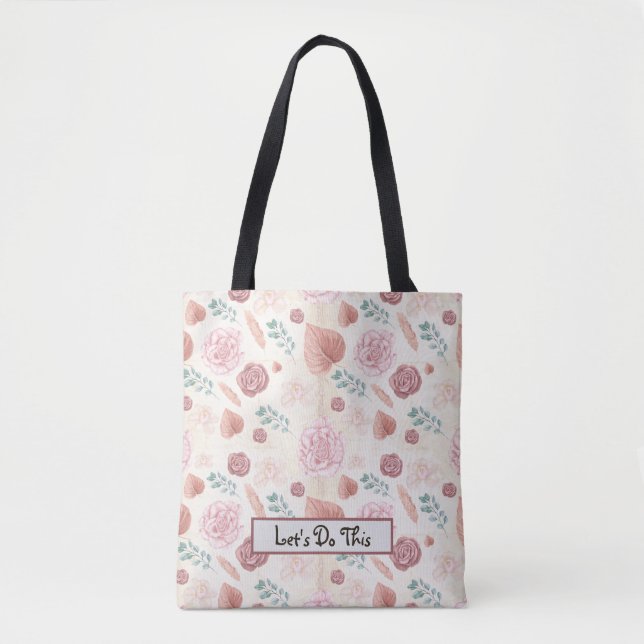Bolsa Tote Floral Volta às Aulas (Frente)