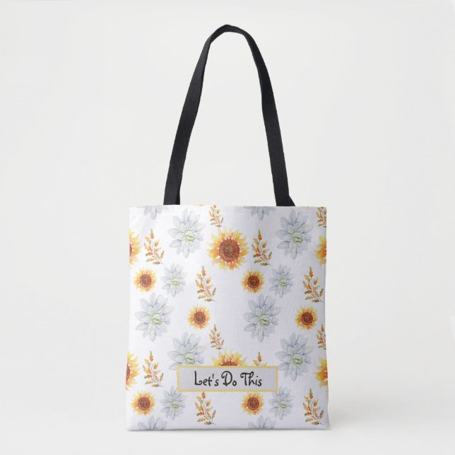 Bolsa Tote Floral Volta às Aulas (Frente)