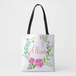 Bolsa Tote Floral Wreath Personalizado