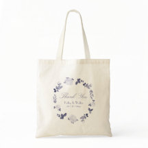 Floral Wreath Wedding Obrigado Tote Bag