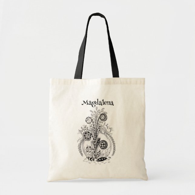 Bolsa Tote Florale Pflanze im Tangle Design -  (Frente)