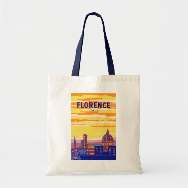 Bolsa Tote Florence Italy Viagem Art Vintage (Frente)