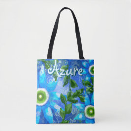 Bolsa Tote Flores Abstrato Azuis Verdes Florais Personalizada
