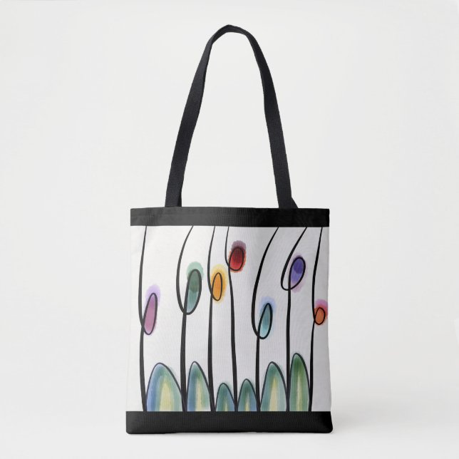 Bolsa Tote Flores abstrato de arte moderna (Frente)