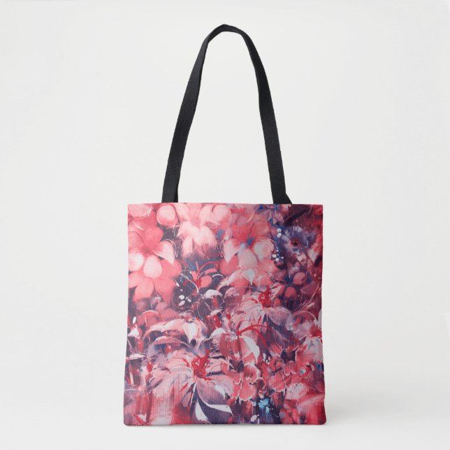Bolsa Tote flores abstrato sem costura, estilo de pintura a ó (Frente)