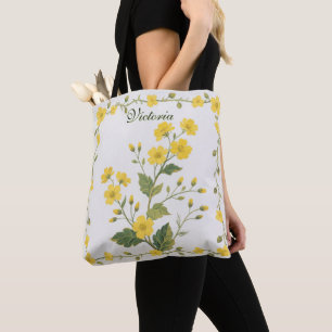 Bolsa Tote Flores Amarelas Florais Lindos Jardins 