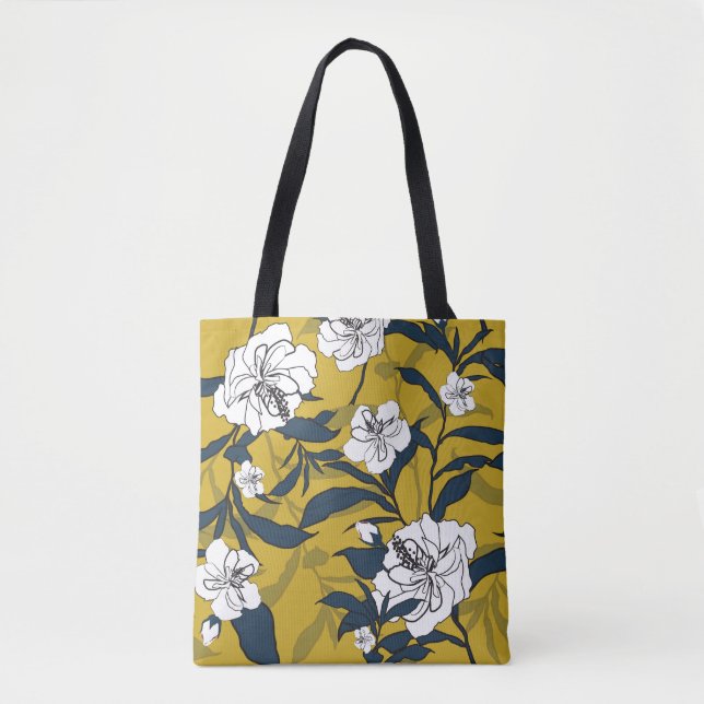 Bolsa Tote Flores Amarelas Sem Fios. (Frente)