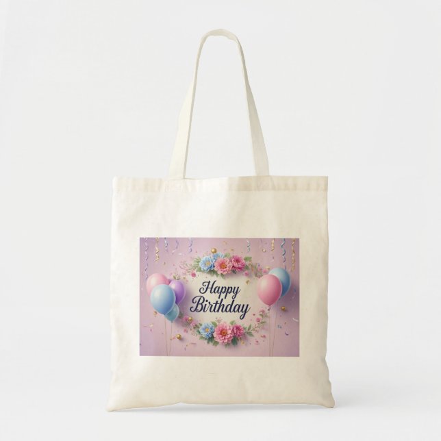 Bolsa Tote Flores aniversários elegantes e luxuosos extravaga (Frente)