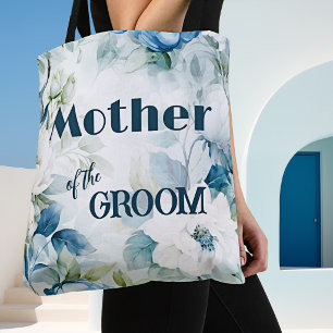 Bolsa Tote Flores Aquarela Azul Turquesa Elegante Casamento