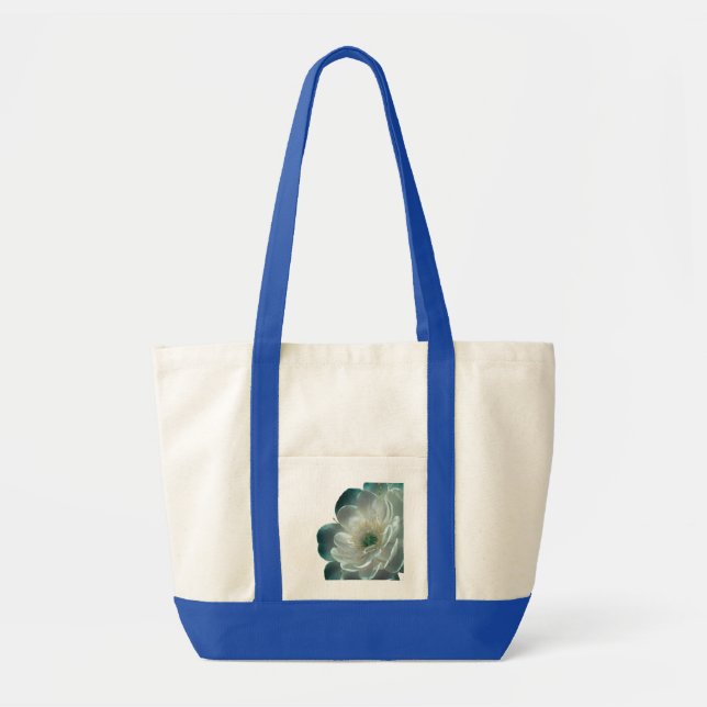 Bolsa Tote Flores Aquáticas com Pétalas Sobrepostas e Submers (Frente)