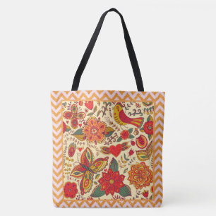 Bolsa Tote Flores - Aves e Borboletas - Bicho