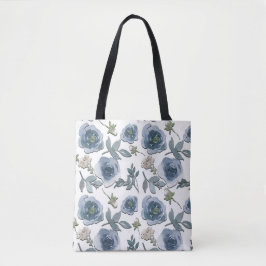 Bolsa Tote Flores Azuis