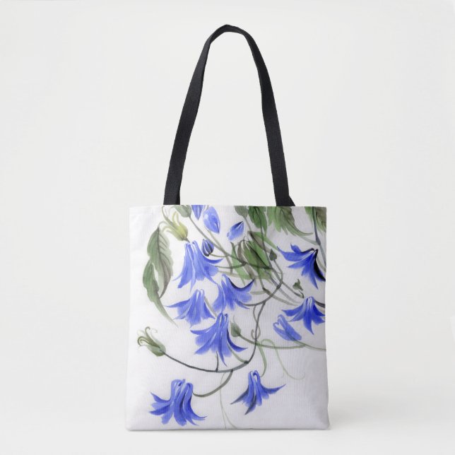 Bolsa Tote Flores azuis (Frente)