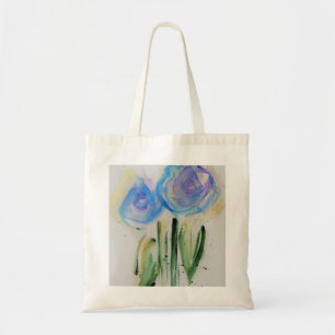 Bolsa Tote flores azuis abstractas