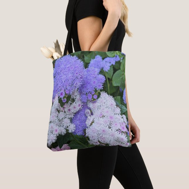 Bolsa Tote Flores Azuis Ageraturm Floral (Close Up)
