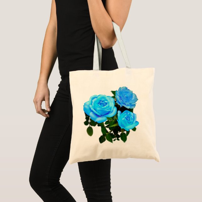 Bolsa Tote Flores azuis rosa (Frente (produto))