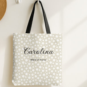 Bolsa Tote Flores Beige Confetti Bridesmaid