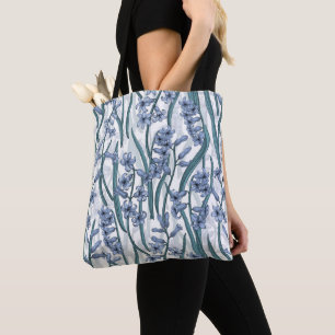 Bolsa Tote Flores Blue Hyacinth em branco