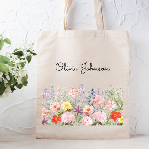 Bolsa Tote Flores Bonitas Coloridas Jardim Floral Personaliza