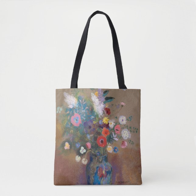 Bolsa Tote flores bonitas em um vaso azul (Frente)