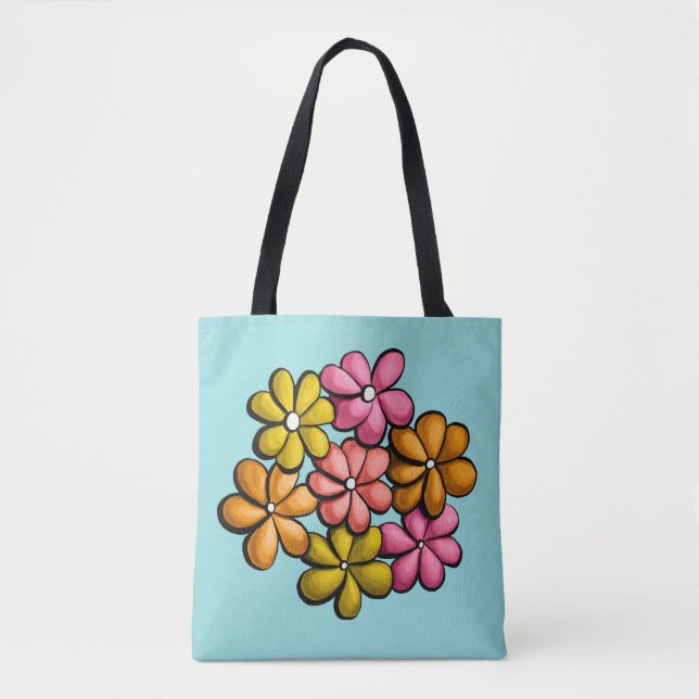 Bolsa Tote Flores bonito Coloridas Meninas (Frente)