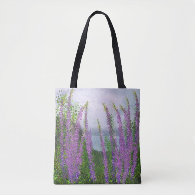 Bolsa Tote Flores bonito De Lupina Pelo Lago (Frente)