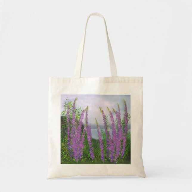 Bolsa Tote Flores bonito De Lupina Pelo Lago (Frente)
