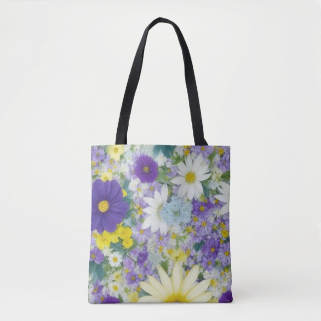 Bolsa Tote Flores bonito misturadas (Frente)