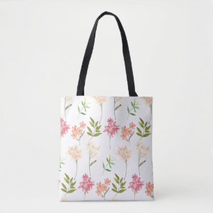 Bolsa Tote Flores botânicas estilo tradicional de cabana impr