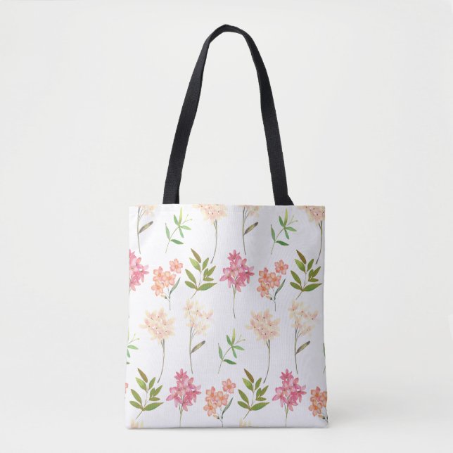 Bolsa Tote Flores botânicas estilo tradicional de cabana impr (Frente)
