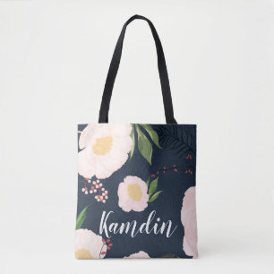 Bolsa Tote Flores Brancas Personalizadas da Banheira de Totas