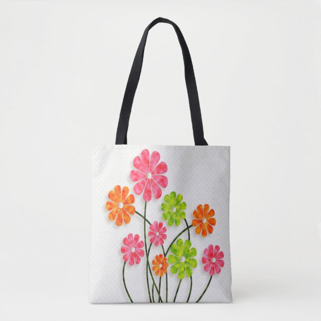 Bolsa Tote Flores brilhantes do divertimento - todas as (Frente)