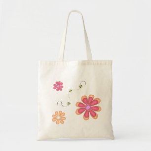 Bolsa Tote Flores Brilhantes e Abelhas