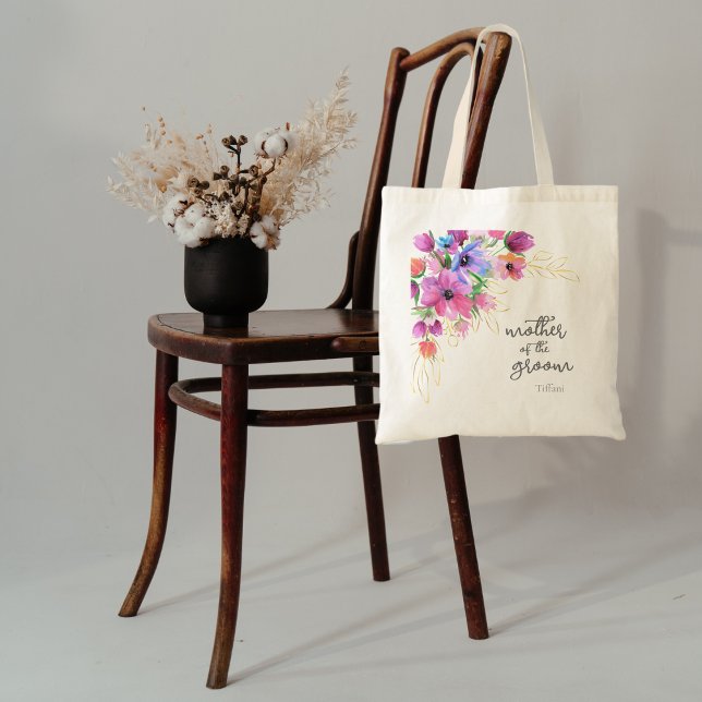 Bolsa Tote Flores Brilhantes e Dourada Mãe do Chalé (Criador carregado)