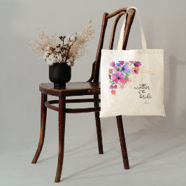 Bolsa Tote Flores Brilhantes e Mãe do Noivo de Ouro