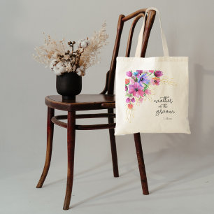 Bolsa Tote Flores Brilhantes e Mãe do Noivo Dourada