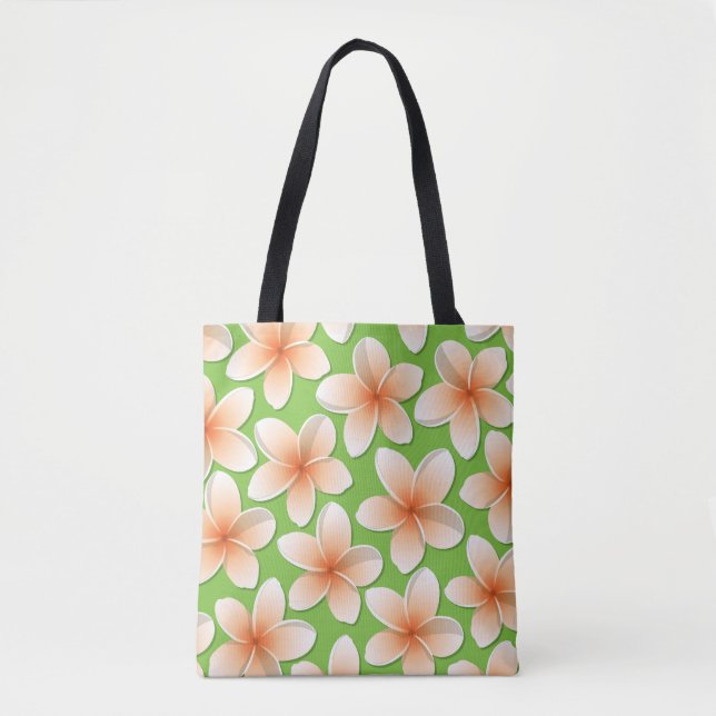 Bolsa Tote Flores Brilhantes Frangipani/ Plumeria (Frente)