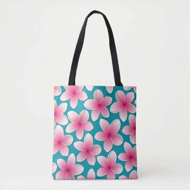 Bolsa Tote Flores Brilhantes Frangipani/ Plumeria (Frente)