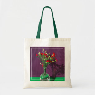 Bolsa Tote Flores Buquê de transporte vermelho
