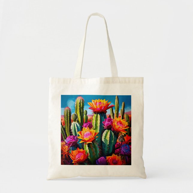 Bolsa Tote Flores Cactus (Frente)