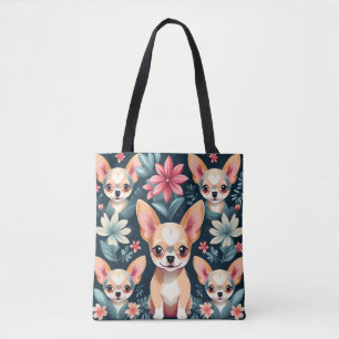 Bolsa Tote Flores Chihuahua Pet