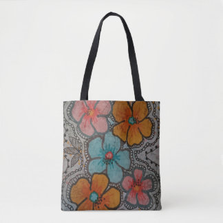 Bolsa Tote Flores Coloridas