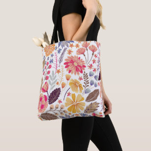 Bolsa Tote Flores Coloridas