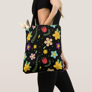 Bolsa Tote Flores Coloridas Aquarela Fofa