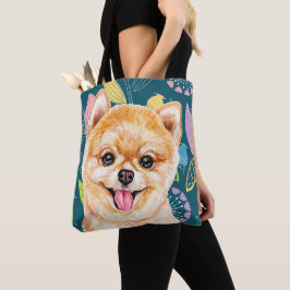 Bolsa Tote Flores Coloridas Da Pomerânia Cuta