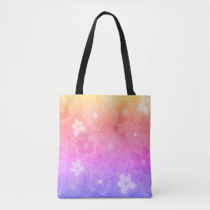 Bolsa Tote Flores Coloridas Desbotadas
