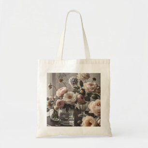 Bolsa Tote Flores coloridas Flores elegantes inspiradas na sa