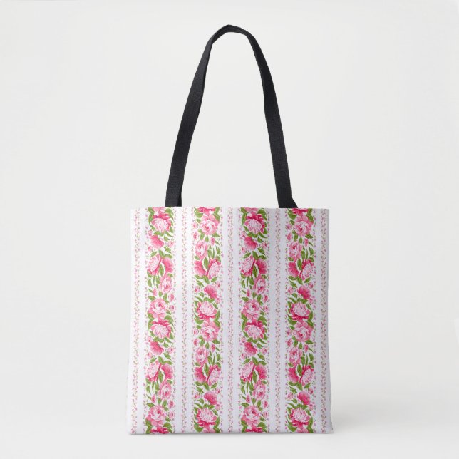 Bolsa Tote Flores Cor-de-Rosa (Frente)