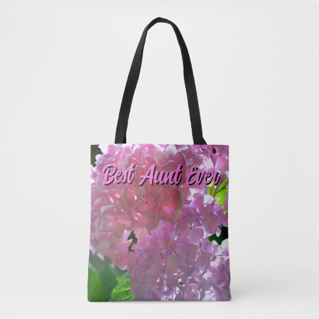 Bolsa Tote Flores cor-de-rosa Elegante flores hydrangeas (Frente)